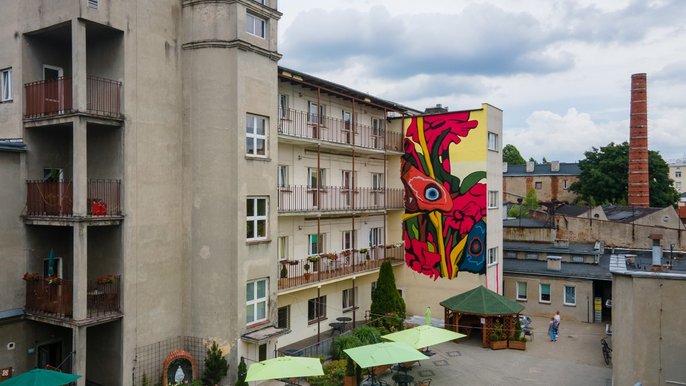 Powstaje nowy mural przy ul. 28 Pułku Strzelców Kaniowskich - fot. Stefan Brajter / UMŁ