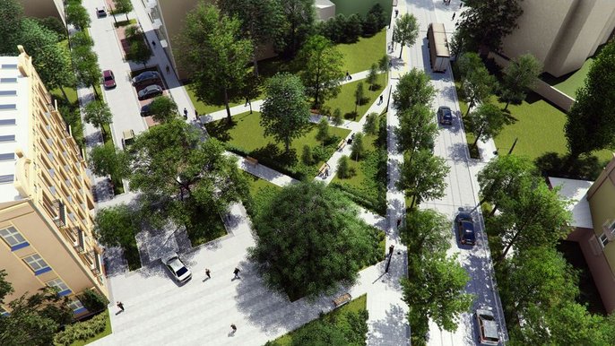 Woonerf Mielczarskiego - wizualizacja - mat. prasowe