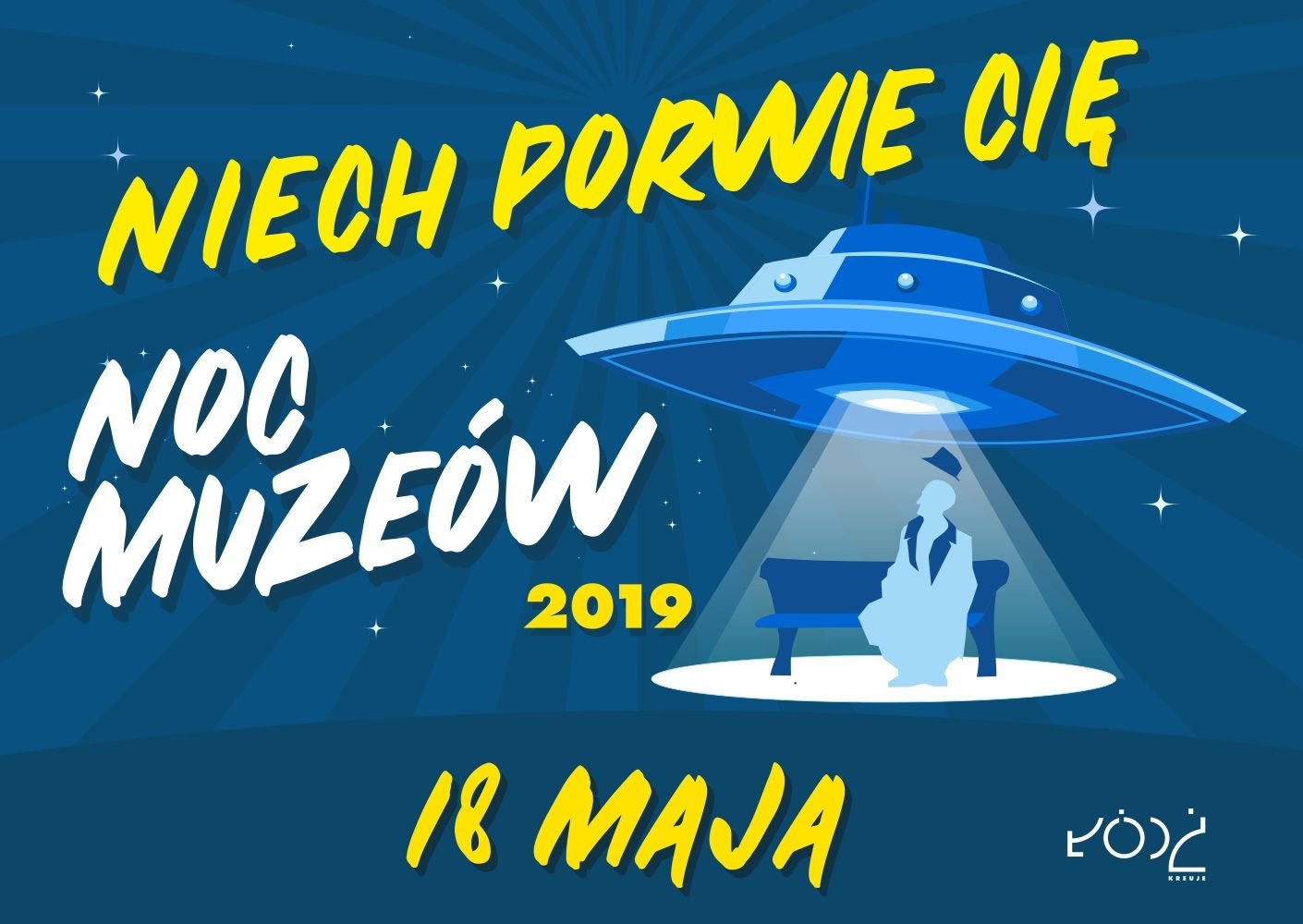 Grafika promująca wydarzenie: 15. edycja Noc Muzeów w Łodzi 2019 , fot. mat. UMŁ
