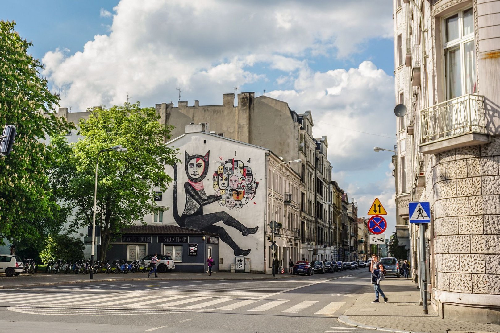 Mural kot, Raspazjan, Tuwima/Sienkiewicza, fot. ŁÓDŹ.PL