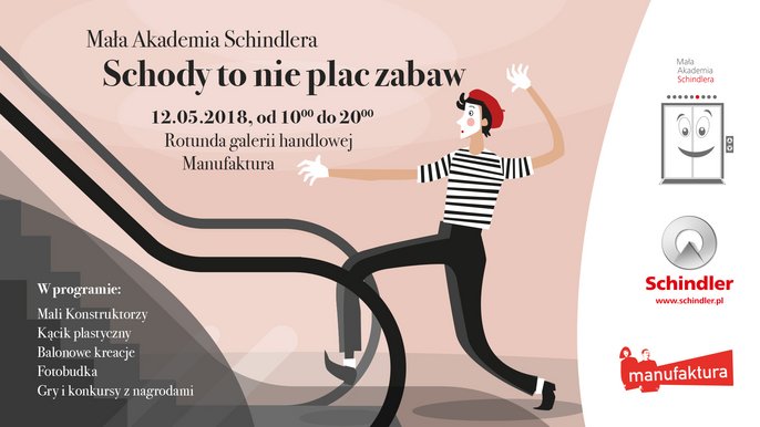 Grafika promująca wydarzenie: "Mała Akademia Schindlera” w Manufakturze" - mat. pras. Manufaktura