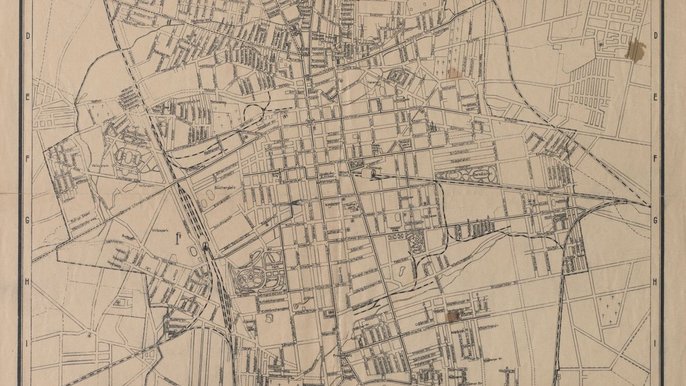 Mapa dawnej Łodzi z 1940 roku - fot. Biblioteka Uniwersytetu Łódzkiego