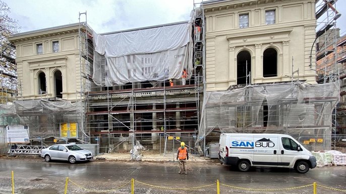 Budowana Mediateka (ul. Tuwima) - fot. Stefan Brajter / UMŁ