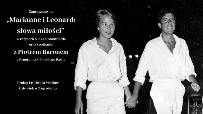 Grafika promująca wydarzenie: Marianne i Leonard: słowa miłości | przedpremierowy pokaz filmu w Kinie Kinematograf w Muzeum Kinematografii - fot. mat. Muzeum Kinematografii