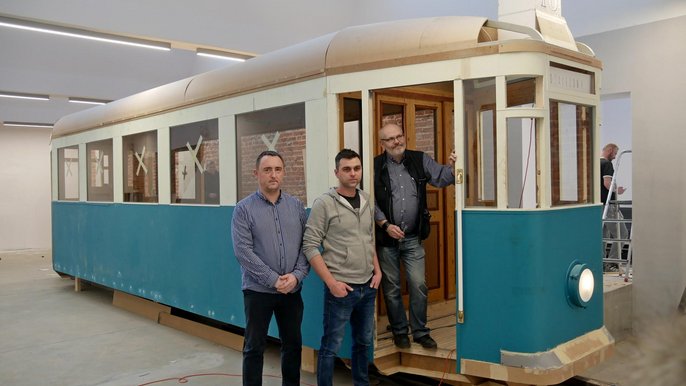 Model tramwaju Lilpop będzie częścią ekspozycji na stałej wystawie poświęconej upamiętnieniu historii tragicznego zakończenia działania więzienia na Radogoszczu w okresie okupacji hitlerowskiej. - fot. Muzeum Tradycji Niepodległościowych