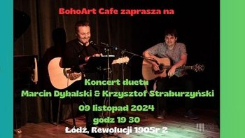  -  Koncert duetu Marcin Dybalski, Krzysztof Straburzyński w BohoArt Cafe