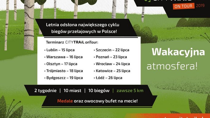 Zdjęcie promujące wydarzenie: CITY TRAIL onTour: przełajowe bieganie w letnim wydaniu - terminarz - fot. mat. CITY TRAIL