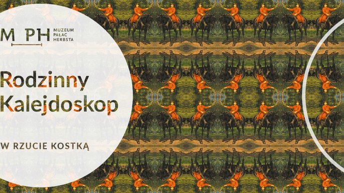 Grafika promująca wydarzenie: "W rzucie kostką – warsztaty rodzinne w Galerii Sztuki Dawnej" - Muzeum Pałac Herbsta - mat. Muzeum Pałac Herbsta