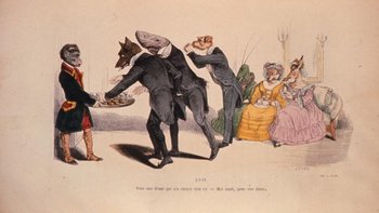 Oprowadzenie kuratorskie po wystawie: "Zmiennokształtność: Eisenstein jako metoda" w Muzeum Sztuki w Łodzi. Marcel Broodthaers, Karykatury-Grandville © Estate Marcel Broodthaers, Brussels -  mat. pras. Mms1