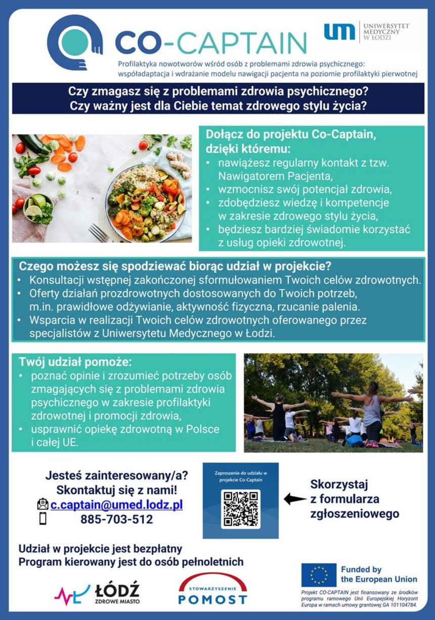 ulotka zawierająca zaproszenie do udziału w projekcie