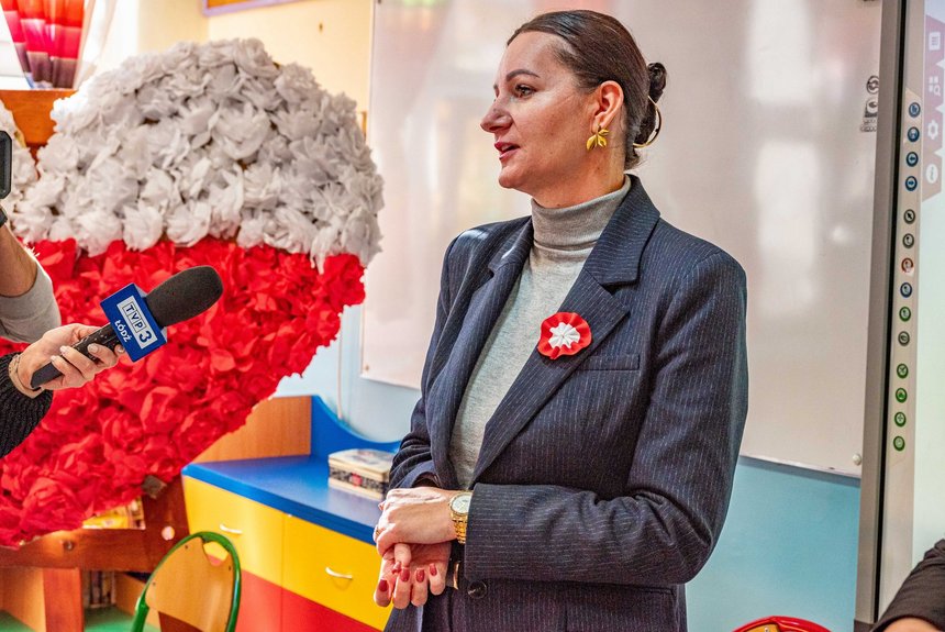 Wiceprezydent Małgorzata Moskwa - Wodnicka. Szkoła Podstawowa nr 70. Fot. P. Wacławiak, UMŁ. 