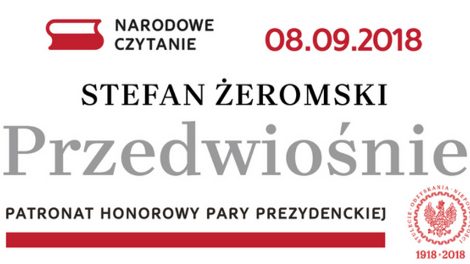 Grafika promująca akcję: "Narodowe czytanie 2018" - w Pasażu Róży na Piotrkowskiej - mat. organizatora