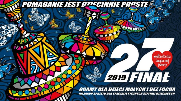 Grafika promująca wydarzenie: 27. Finał Wielkiej Orkiestry Świątecznej Pomocy 2019 w Manufakturze - fot. mat. Manufaktura