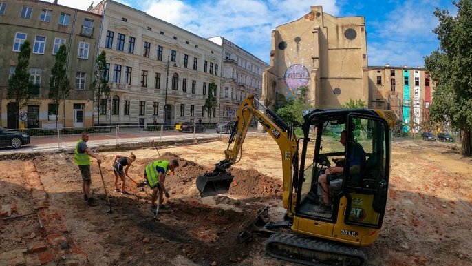 Prace budowlane w Pasażu Majewskiego - fot. Witold Ancerowicz / UMŁ