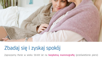 Grafika promująca wydarzenie: "Bezpłatne badania mammograficzne w mammobusie LUX MED przy CH Sukcesja w lutym -  fot. mat. LUX MED Diagnostyka