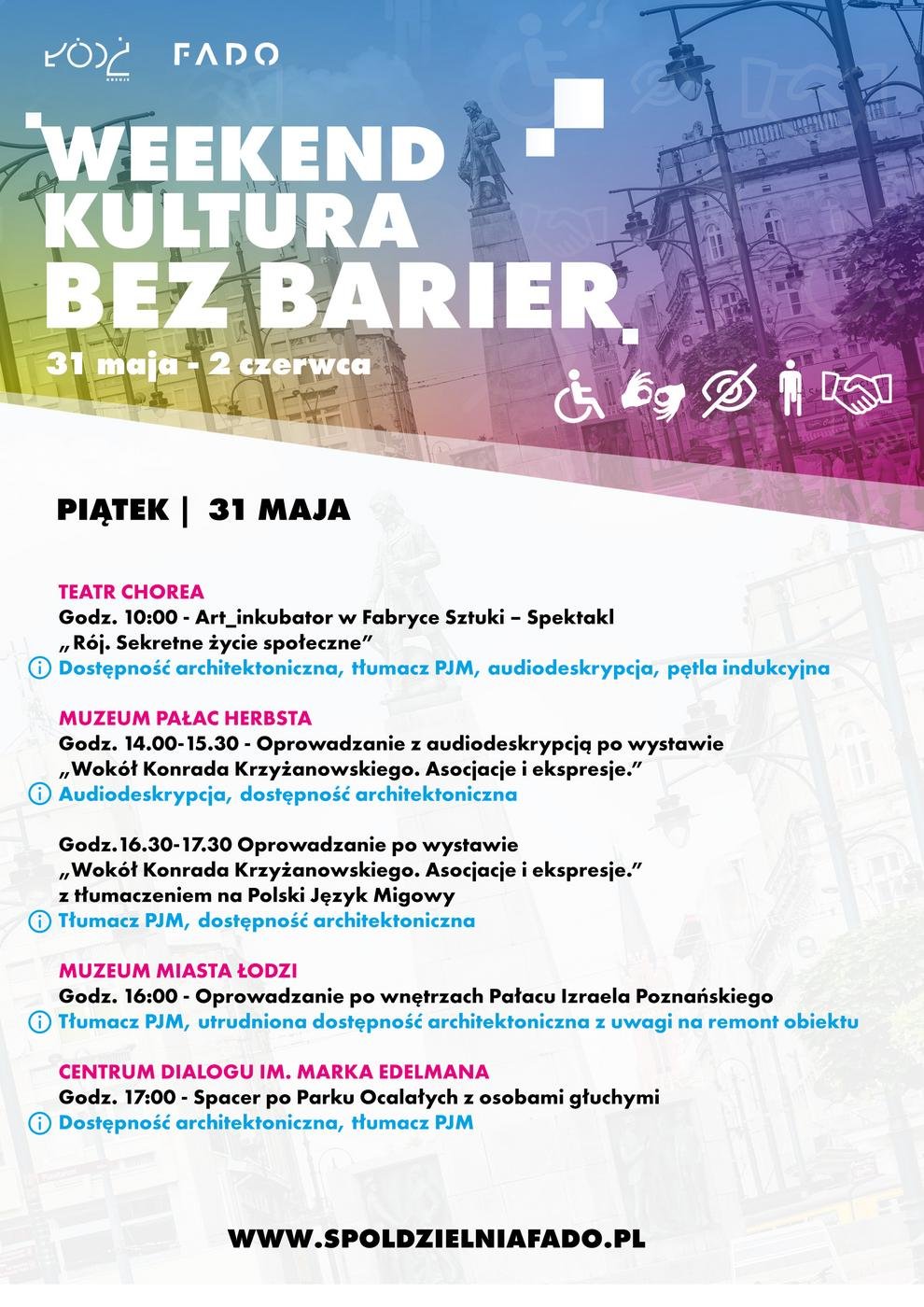 Plakat promujący wydarzenie ,,Kultura bez barier" 