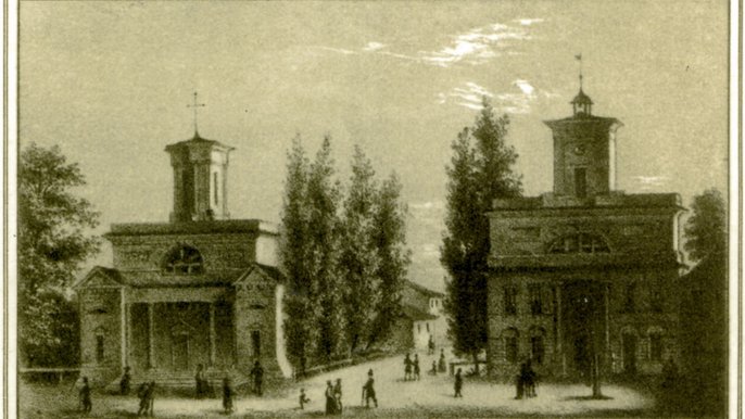 Plac Wolności w XIX wieku - na fot. ilustracja W. Walkiewicza