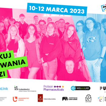 Zasmakuj studiowania w Łodzi 10-12 marca - grafika reklamowa, w tle studenci.