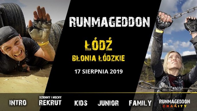 Grafika promująca wydarzenie: Runmageddon na Łódzkich Boniach - fot. mat. Runamggedon