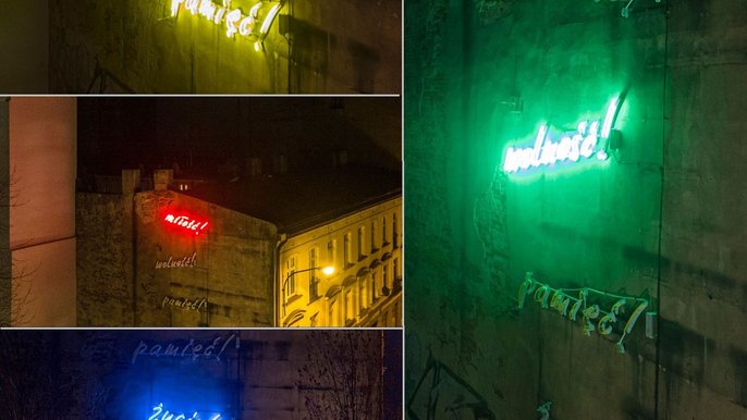Neon ze słowami Marka Edelmana - fot. Stefan Brajter
