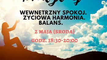 Grafika promująca wydarzenie: Medytacja - osiągnij życiową harmonię i balans. Zajęcia w Szkole Medytacji i Samorealizacji w Łodzi -  https://www.facebook.com/medytujwlodzi/