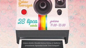 Grafika promująca wydarzenie: ""Rodzinne podchody fotograficzne" - w Ośrodku Kultury Górna" -  mat. pras. Ośrodek Kultury Górna