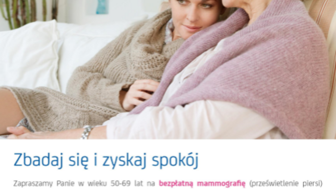 Grafika promująca bezpłatne badania mammograficzne w mammobusie LUX MED w czerwcu w Sukcesji w Łodzi - mat. pras. LUX MED Diagnostyka