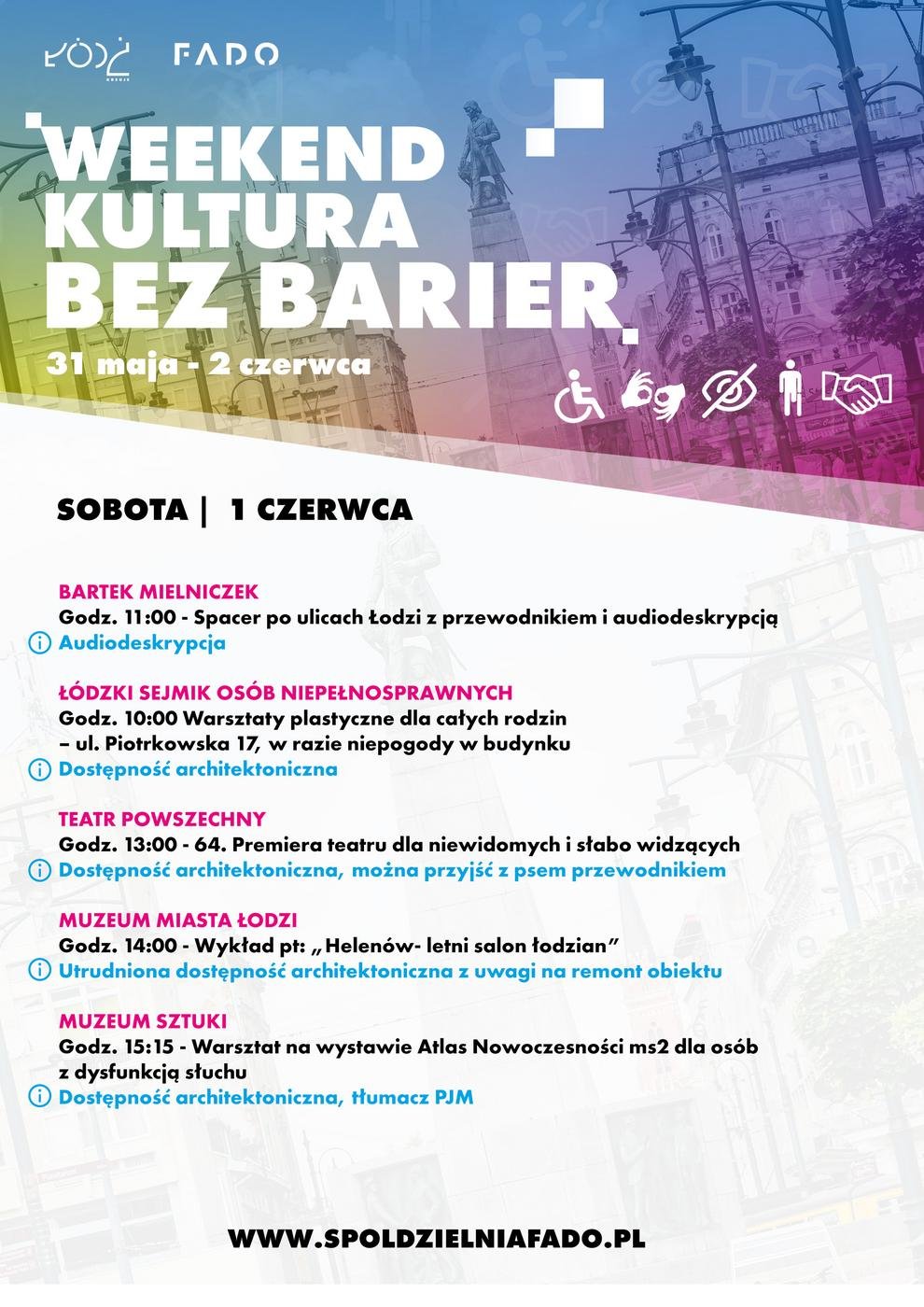 Plakat promujący wydarzenie ,,Kultura bez barier" 