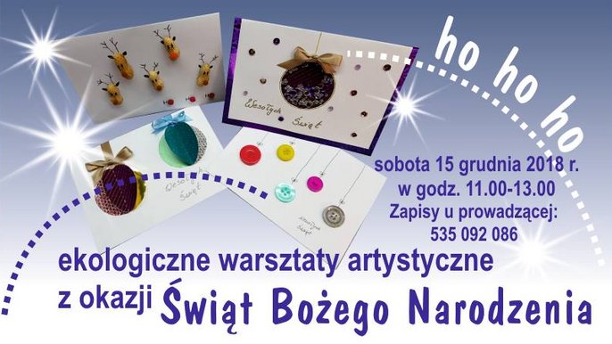 Grafika promująca wydarzenie: "HoHoHo" - warsztaty świąteczne w Muzeum Fabryki w Manufakturze - fot. mat. Muzeum Fabryki - Manufaktura