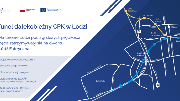 Drugi tunel KDP pojedzie pod Łodzią Kaliską i Retkinią - mat.pras.
