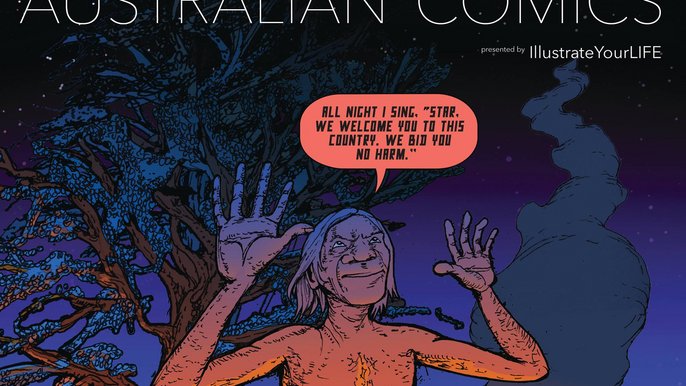 Grafika promująca wydarzenie: 29. Międzynarodowy Festiwal Komiksu i Gier/ „Australian Comics presented by IllustrateYourLife” w EC1 - mat. pras. 29. Międzynarodowy Festiwal Komiksu i Gier