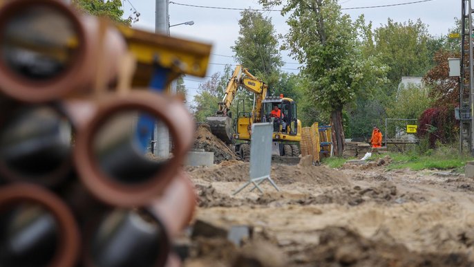 Przebudowa ulicy Mierzejowej na Rudzie przekroczyła półmetek - fot. Konrad Ciężki / UMŁ