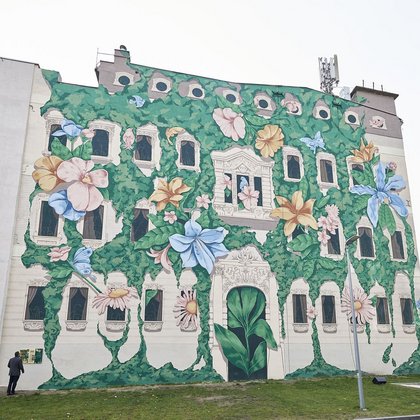 Mural na przedłużeniu ulicy Orlej na nowym osiedlu Diasfera, fot. Radosław Jóźwiak