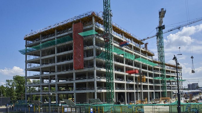 Budowa Bramy Miasta - fot. Radosław Jóźwiak / UMŁ