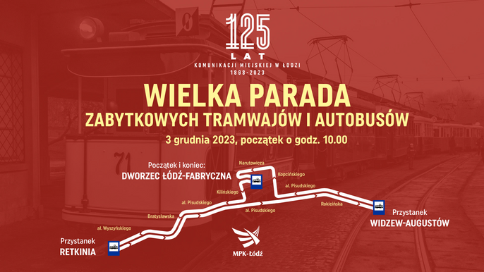 Wielka parada zabytkowych autobusów i tramwajów MPK Łódź 