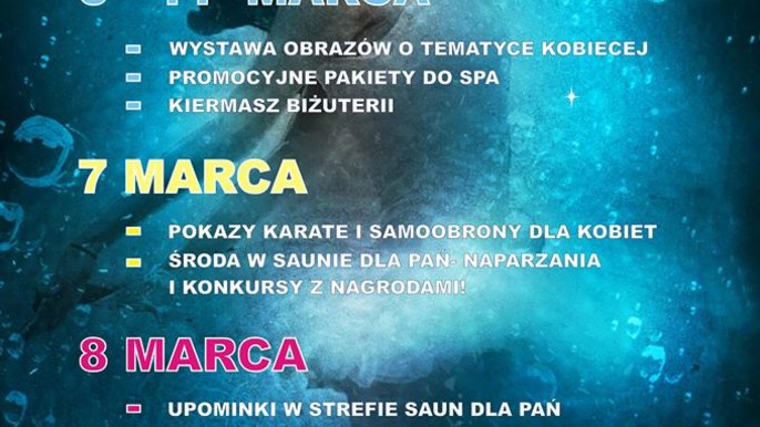 Grafika promująca wydarzenie: "Tydzień Kobiet na Fali" - mat. pras. Aquapark Fala