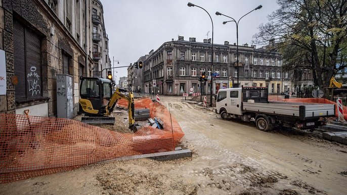 Przebudowa ulicy Jaracza - fot. Stefan Brajter / UMŁ