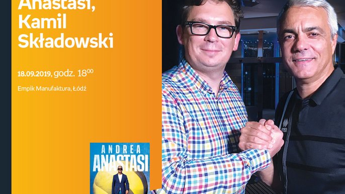 Grafika promująca wydarzenie: Andrea Anastasi i Kamil Składowski | spotkanie autorskie w Empiku w Manufakturze - fot. mat. Salon Empik Łódź Manufaktura