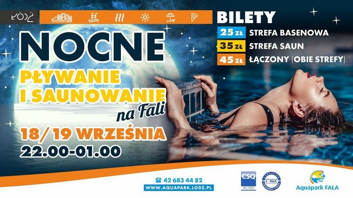 Nocne pływanie i saunowanie na "Fali" 
