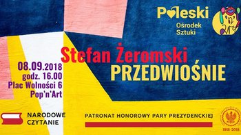 Grafika promująca wydarzenie: Narodowe czytanie w Pop'n'art na Placu Wolności -  fot. mat. Poleski Ośrodek Sztuki
