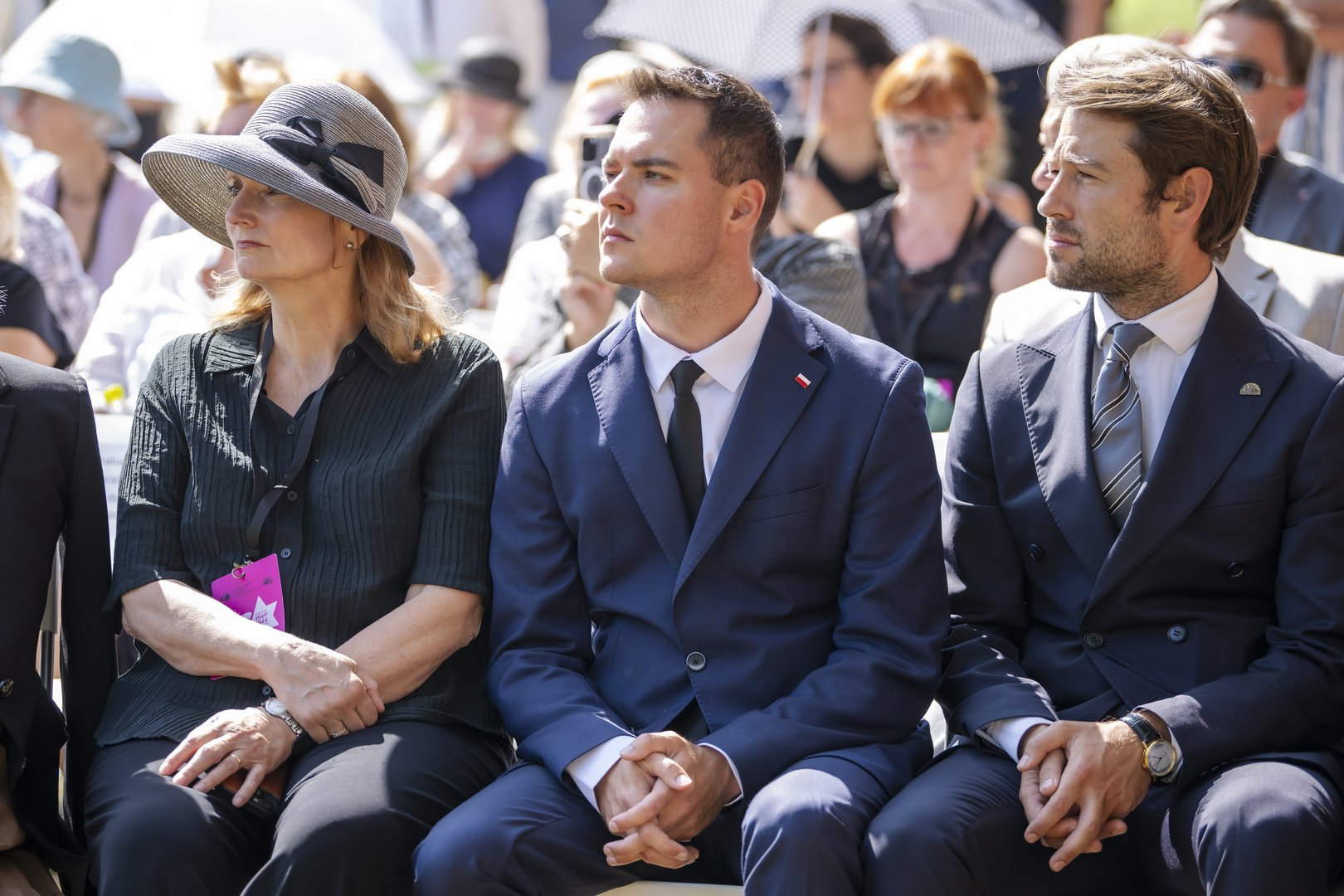 Wiceprezydent Stuttgartu Isabel Fezer oraz Wiceprezydent Łodzi Adam Pustelnik, podczas obchodów.