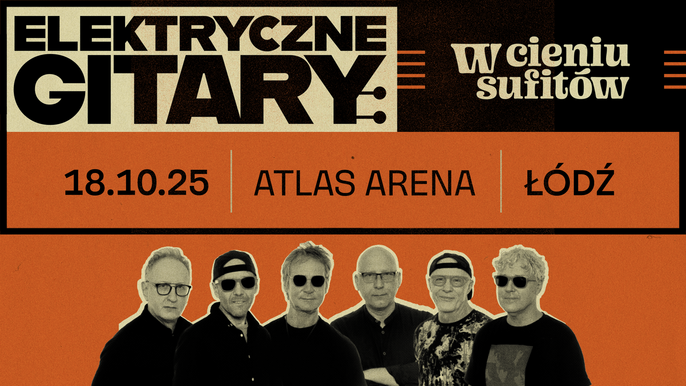  - elekryczne gitary plakat z członkami zespołu