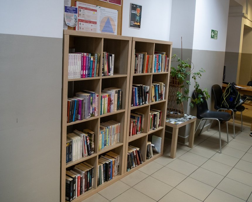 Biblioteczka przy ul. Objazdowej 17. Regał z 