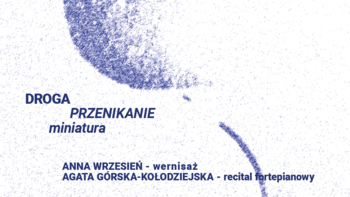  -  granatowy wzorek na białym plakacie, o ziarnistej strukturze