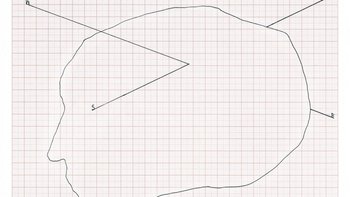  -  tło stanowi kratka, taka jak w zeszytach. na niej znajduje się zarys twarzy i nachodzące na niego proste.
