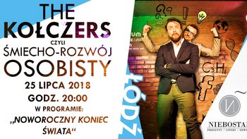 Grafika promująca wydarzenie: "The Kołczers, czyli Śmiecho-Rozwój Osobisty w Łodzi" w Niebostanie -  mat. pras. Niebostan