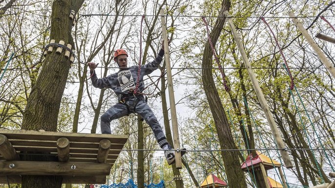 Park linowy przy Stawach Jana - fot. Stefan Brajter / UMŁ