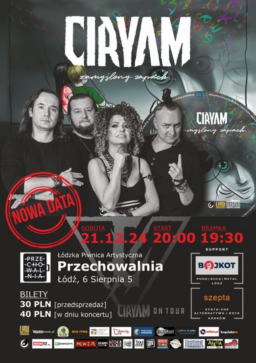 Koncert CIRYAM + BOJKOT + SZEPTA w Przechowalni