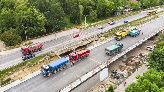 Próba obciążeniowa nowego wiaduktu - mat. UMŁ