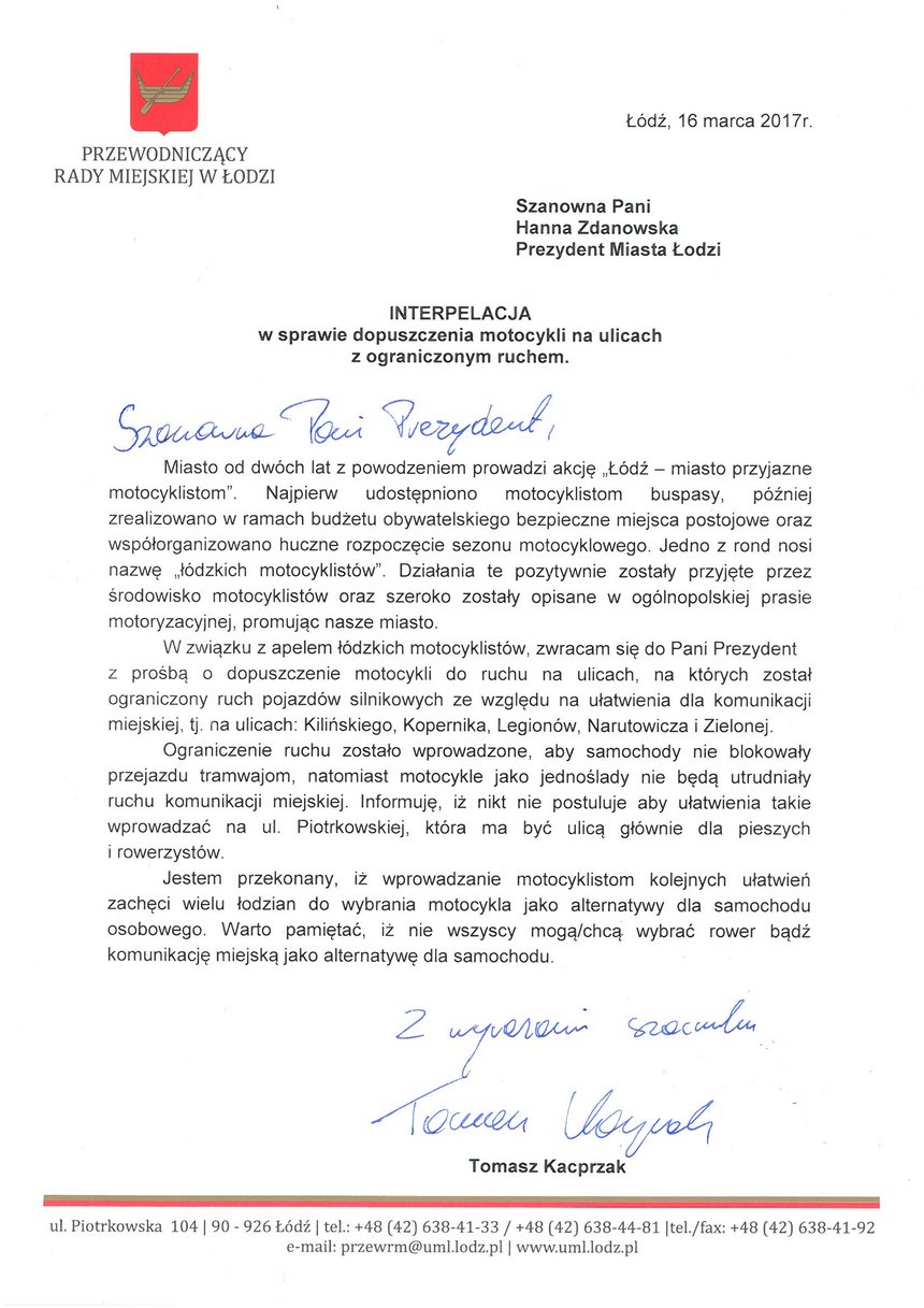 Tomasz Kacprzak, przewodniczący Rady Miejskiej